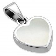 Mother of Pearl Heart Silver Pendant, p502